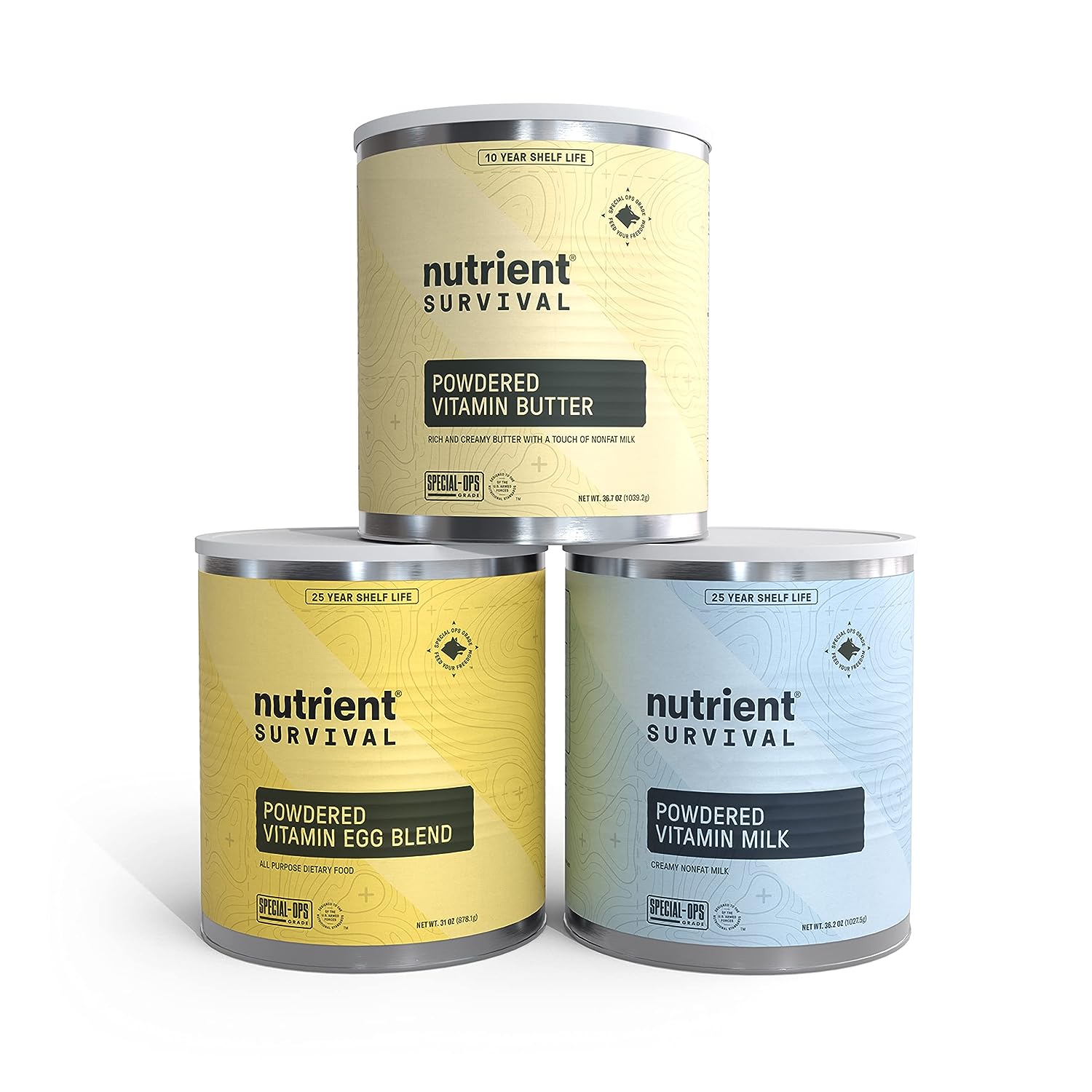 Nutrient Survival Essentials Vitamin Powdered Milk,Vitamin Butter Powder, Powdered Eggs Blend, Freeze Dried Prepper Supp