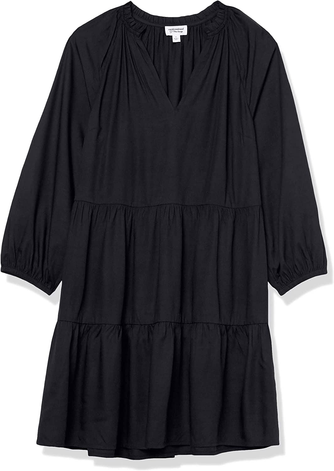 The Drop Women's @caralynmirand Ruffle-Neck Tiered Mini Dress