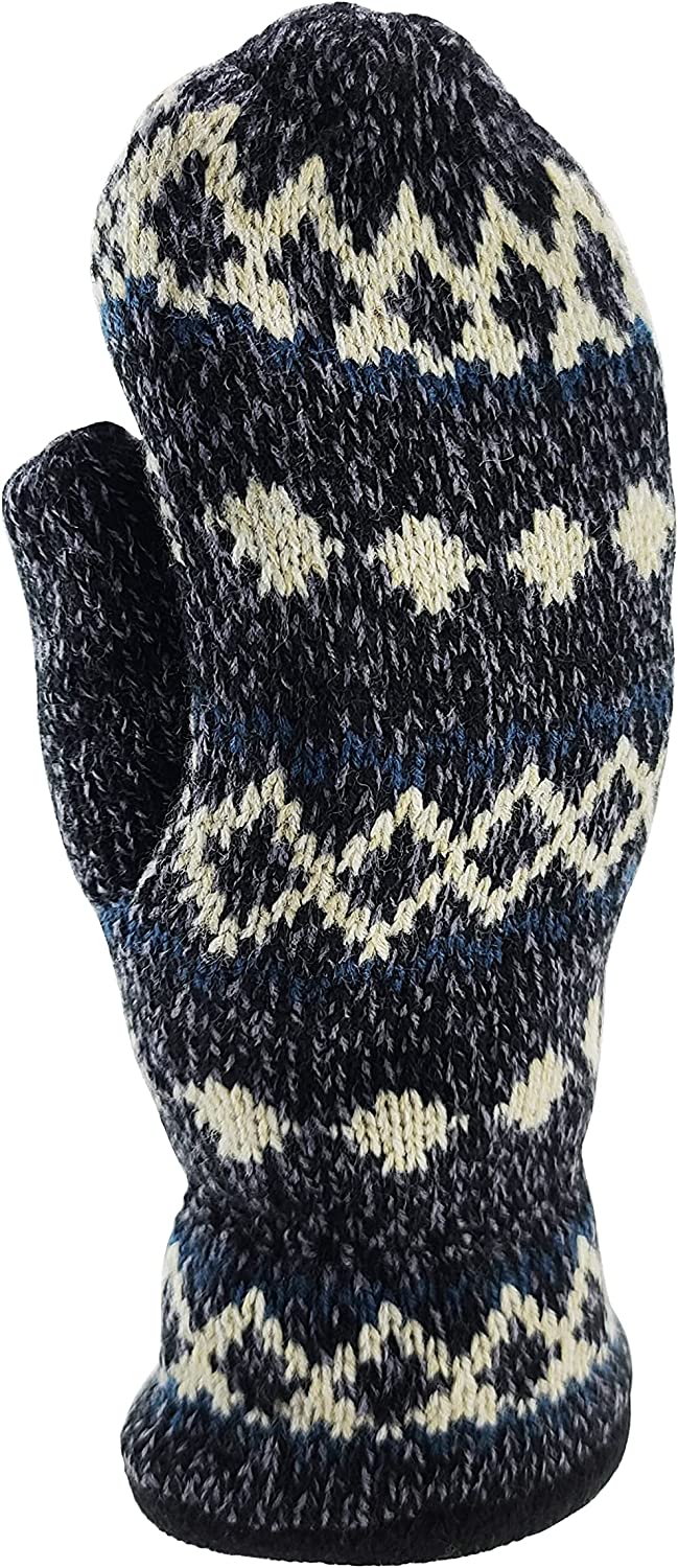 BRUCERIVER Knit Mittens Geometry Design for Men and Women