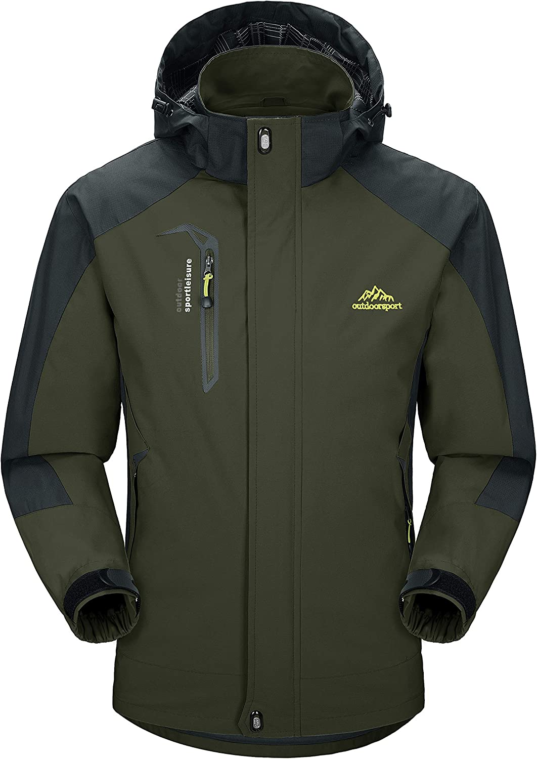 MAGCOMSEN Men's Windproof Jacket Water-Resistant Lightweight Running Jacket Hooded Raincoat Windbreaker