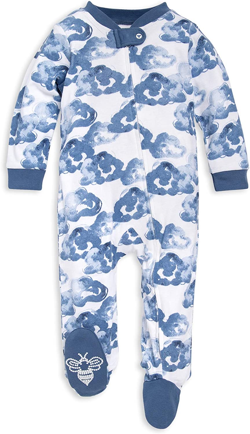 Burt's Bees Baby baby-boys Sleep and Play Pajamas, 100% Organic Cotton One-piece Romper Jumpsuit Zip Front Pjs