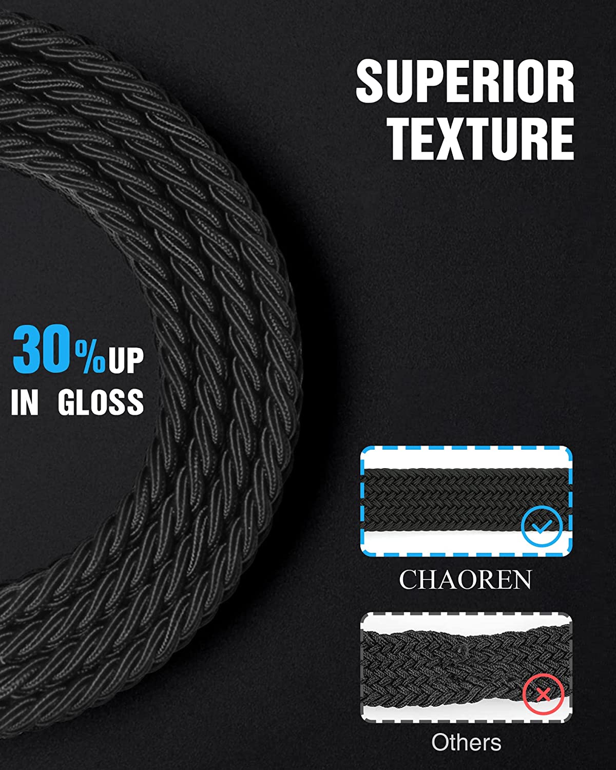 CHAOREN Woven Belts for Men 2 Pack - Stretch Belt 1 3/8" for Golf Pants in Gift Set Box - Tight Performed Elastic Design